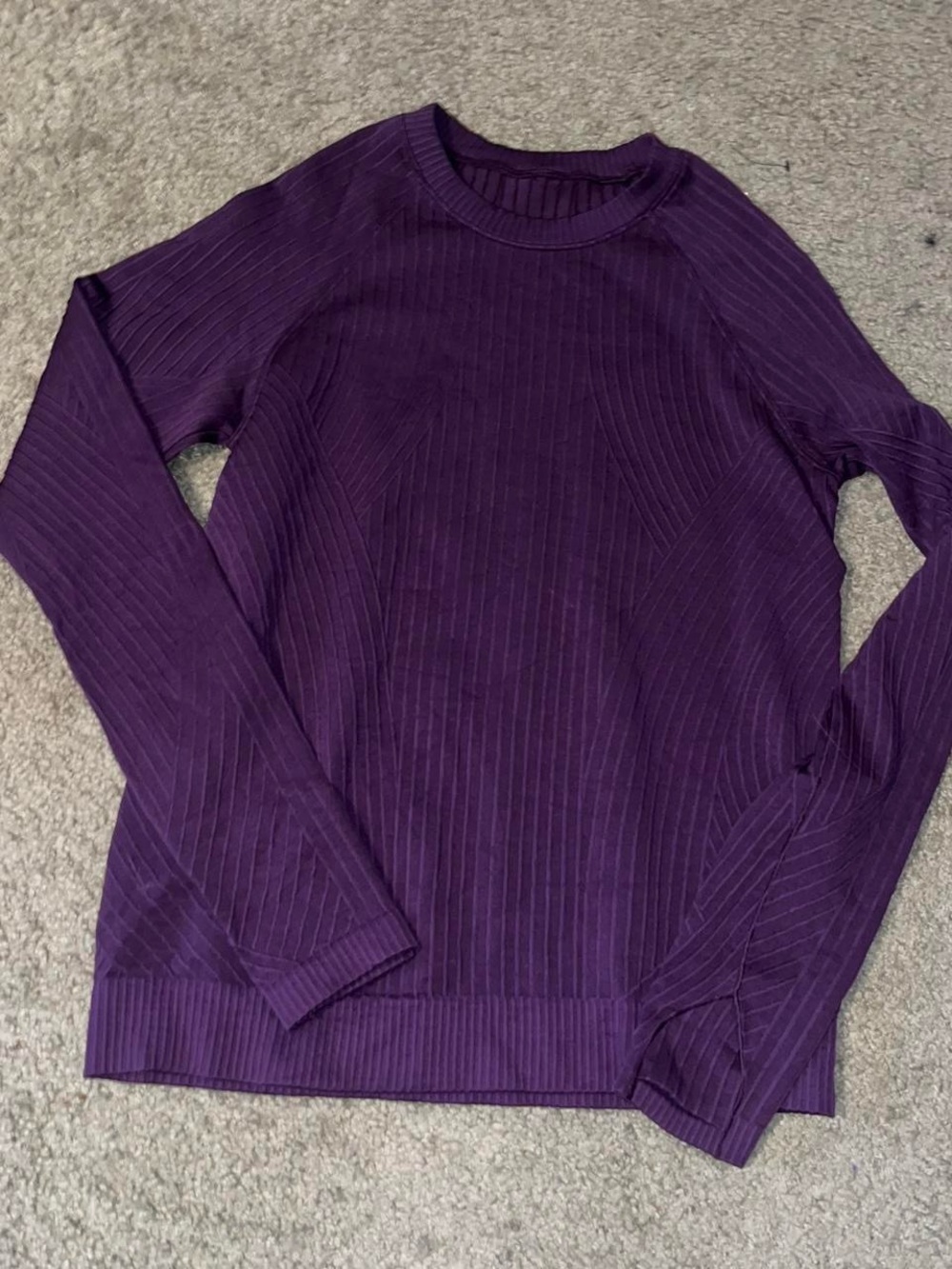 lululemon athletica Long Sleeve Ribbed Top in Deep Purple